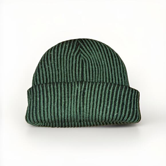 DC Shoes Ribbed Knit Beanie Green Skater Streetwear Winter Hat - Picture 2 of 2